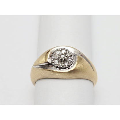 10K Two Tone Gold Diamond Ring