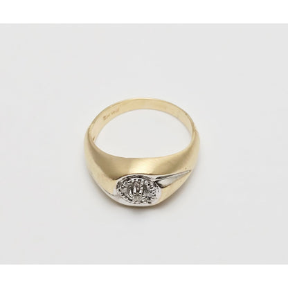 10K Two Tone Gold Diamond Ring