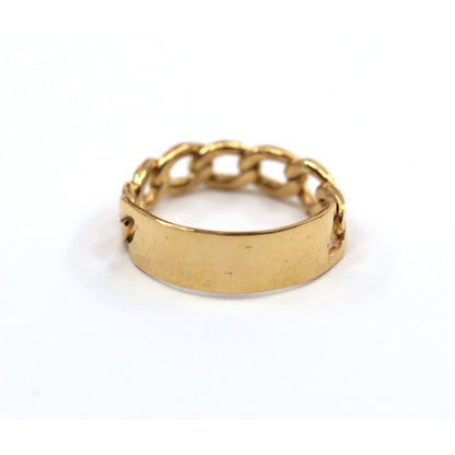 22K Yellow Gold Link ID Cuban Link Ring