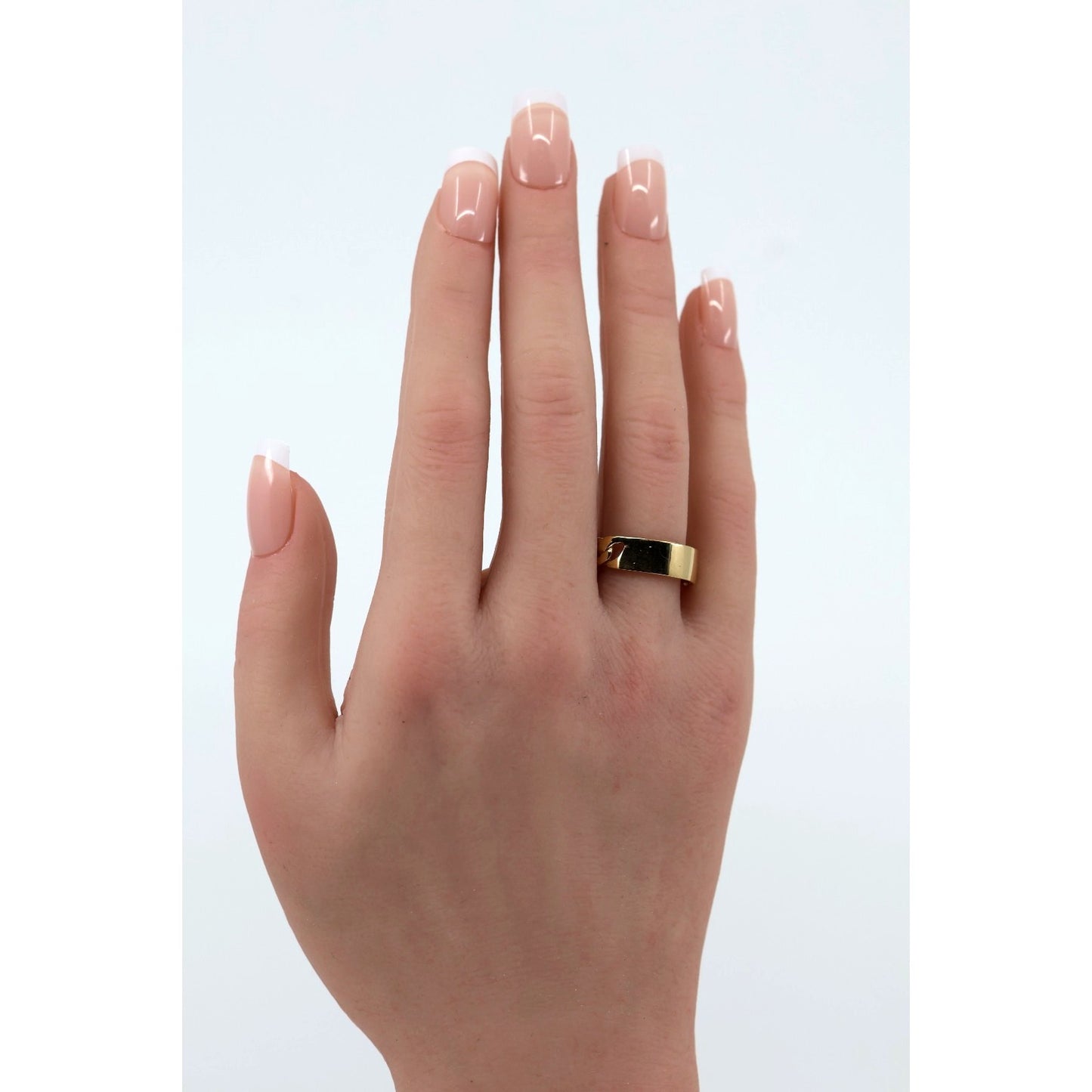 22K Yellow Gold Link ID Cuban Link Ring