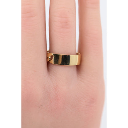 22K Yellow Gold Link ID Cuban Link Ring