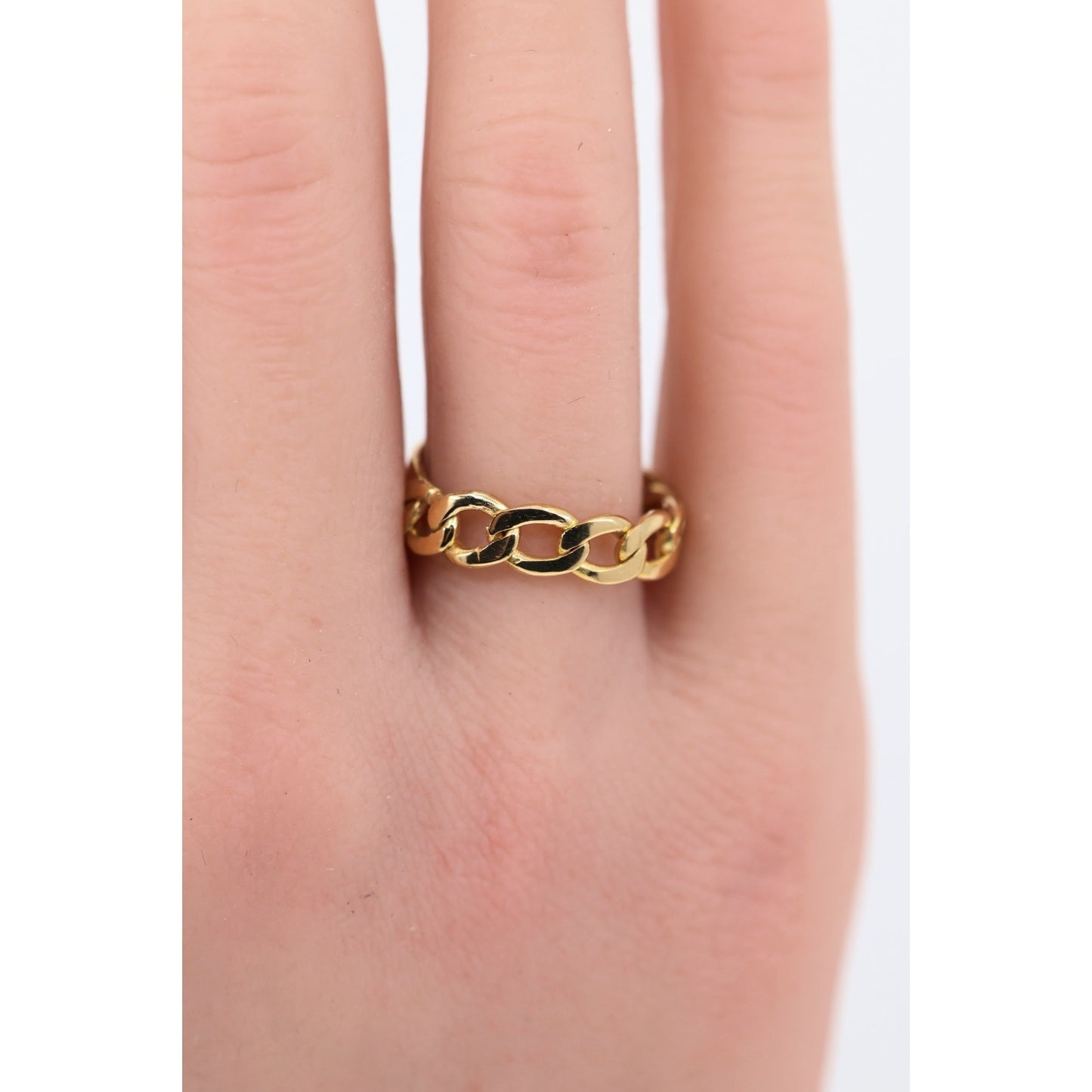 22K Yellow Gold Link ID Cuban Link Ring