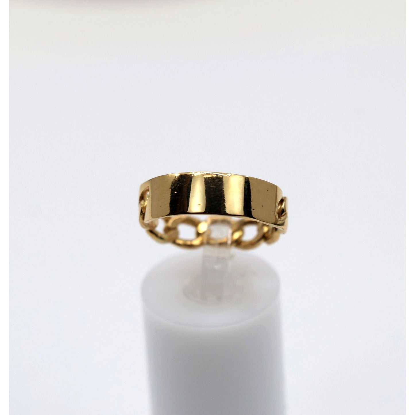 22K Yellow Gold Link ID Cuban Link Ring