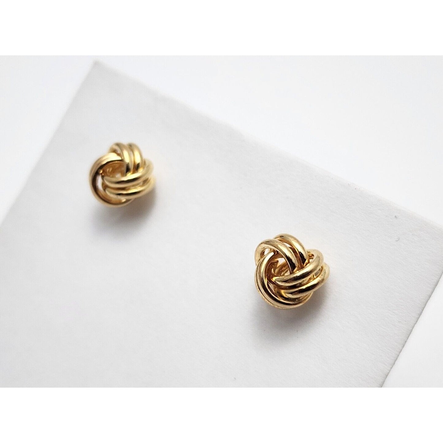 10K Yellow Gold Love Knot Round Stud Earrings