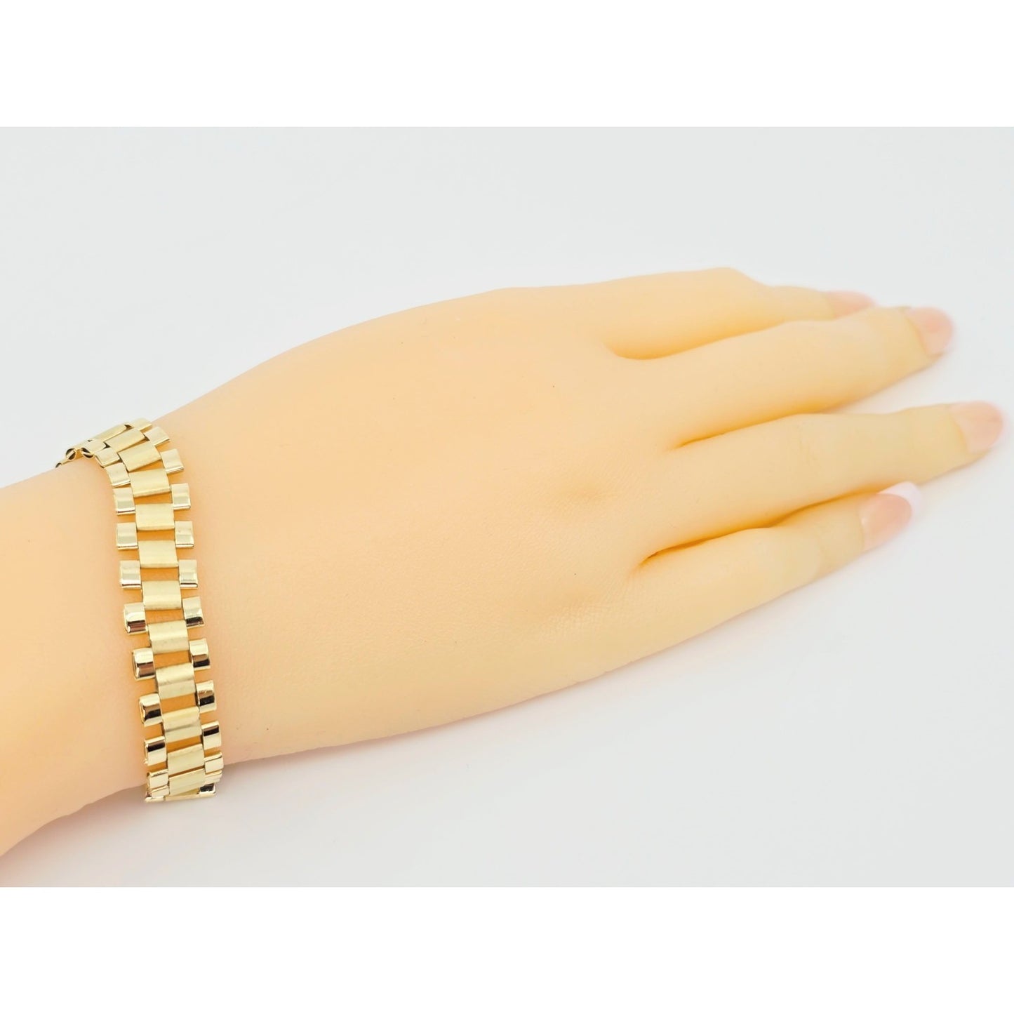 10K Yellow Gold Rolex Link Chain Bracelet