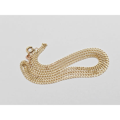 Thin 14K Yellow Gold Cuban Link Chain Necklace