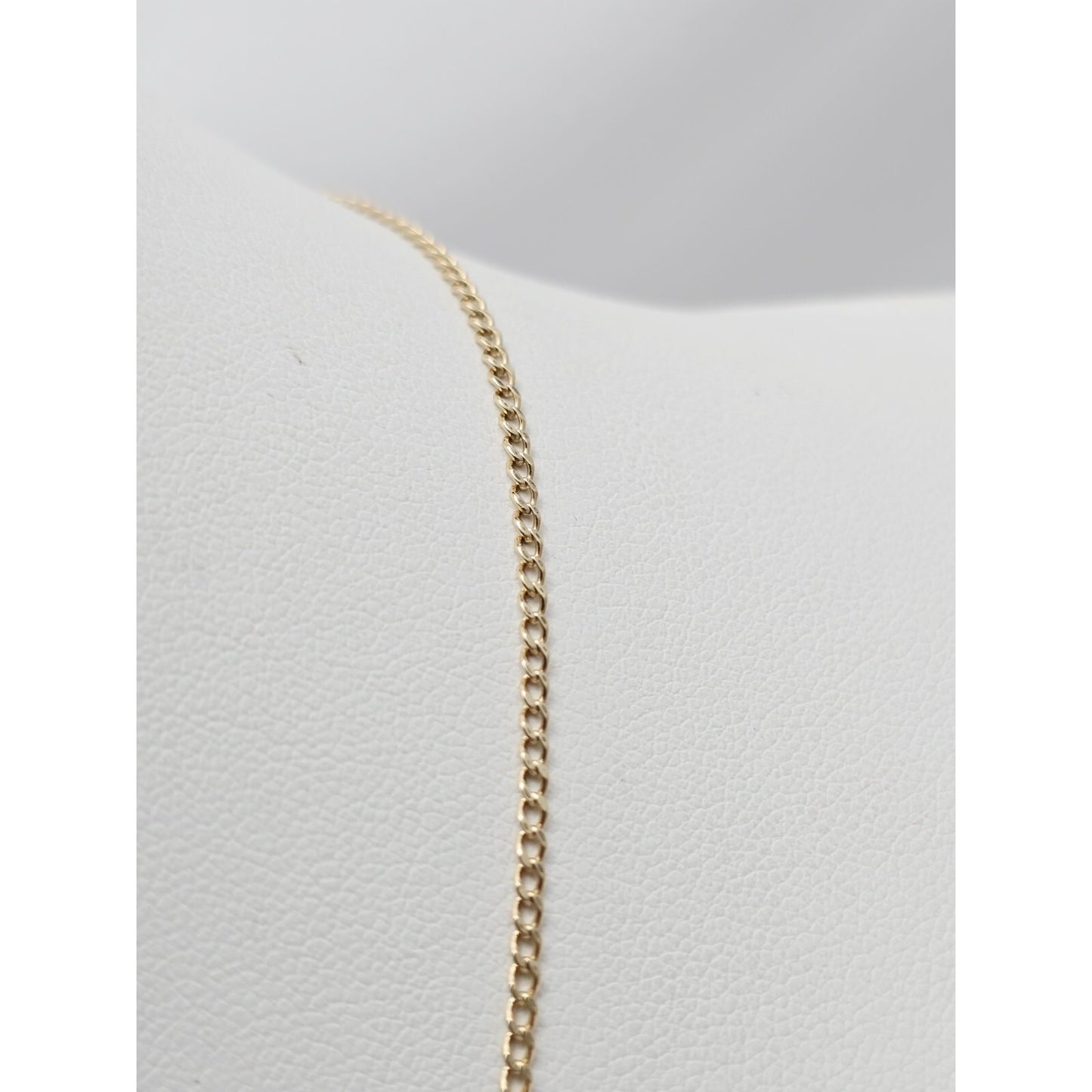 Thin 14K Yellow Gold Cuban Link Chain Necklace