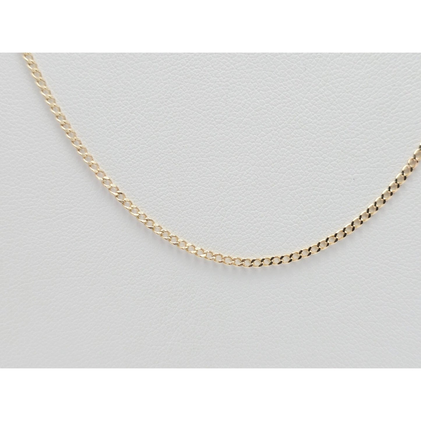 Thin 14K Yellow Gold Cuban Link Chain Necklace