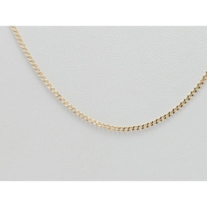 Thin 14K Yellow Gold Cuban Link Chain Necklace