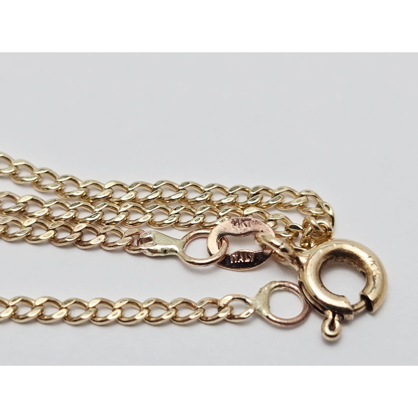 Thin 14K Yellow Gold Cuban Link Chain Necklace