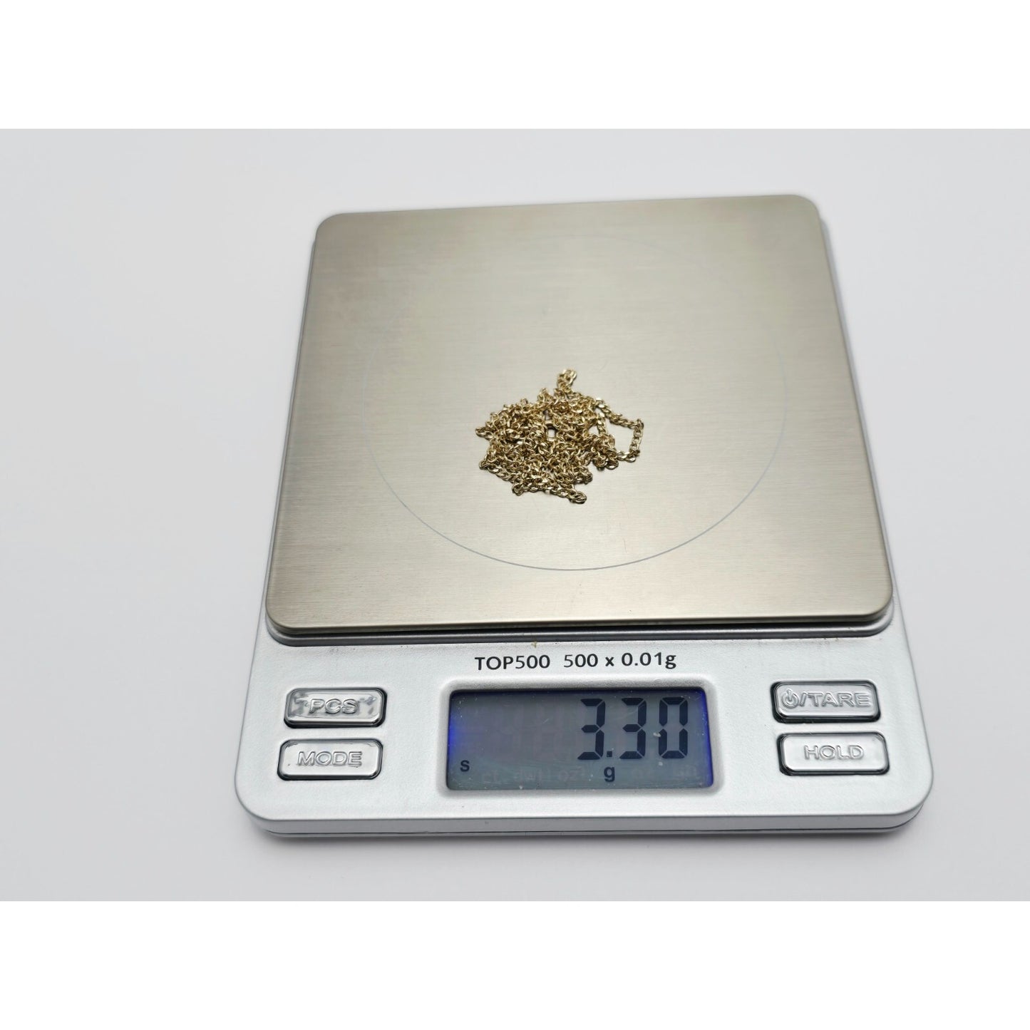 Thin 14K Yellow Gold Cuban Link Chain Necklace