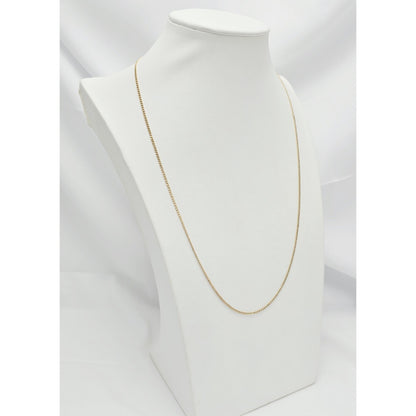 Thin 14K Yellow Gold Cuban Link Chain Necklace
