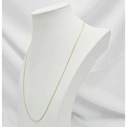 Thin 14K Yellow Gold Cuban Link Chain Necklace