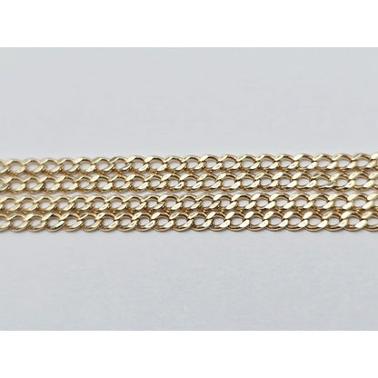 Thin 14K Yellow Gold Cuban Link Chain Necklace