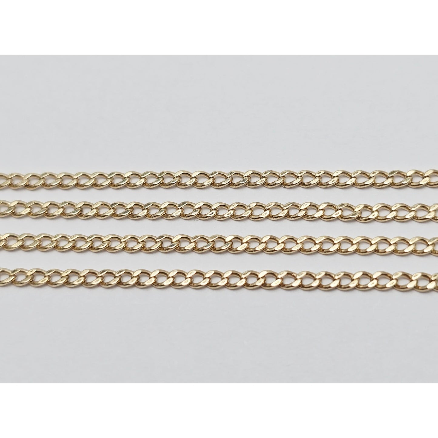 Thin 14K Yellow Gold Cuban Link Chain Necklace