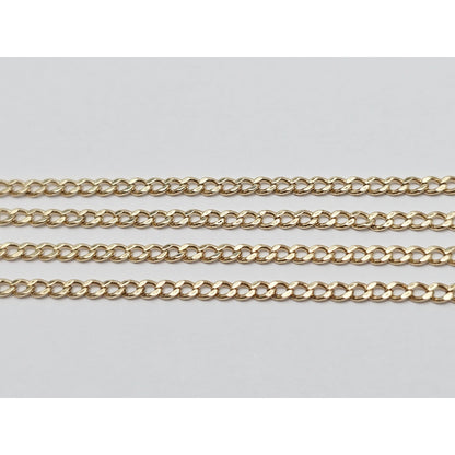 Thin 14K Yellow Gold Cuban Link Chain Necklace