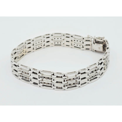 14K White Gold Diamond Custom Link Bracelet