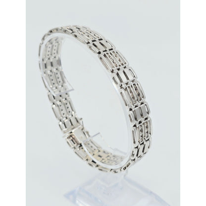 14K White Gold Diamond Custom Link Bracelet