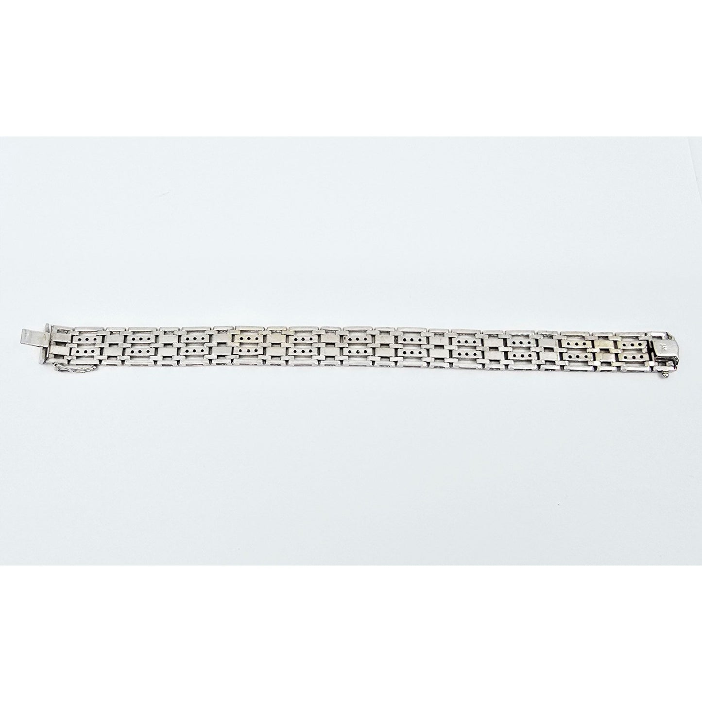 14K White Gold Diamond Custom Link Bracelet