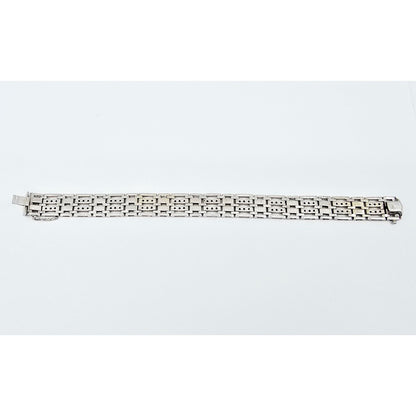 14K White Gold Diamond Custom Link Bracelet
