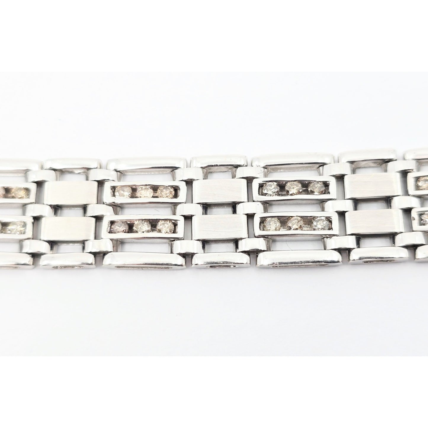 14K White Gold Diamond Custom Link Bracelet