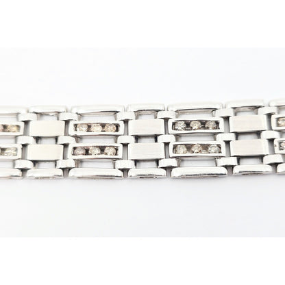 14K White Gold Diamond Custom Link Bracelet