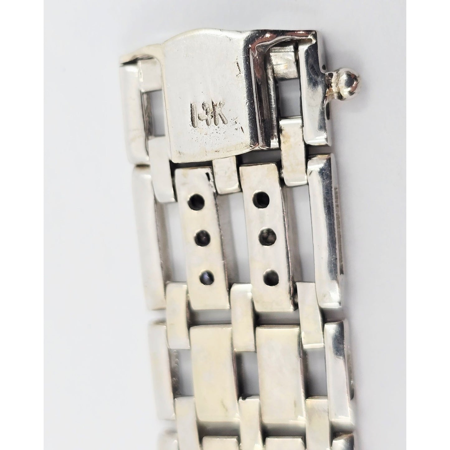14K White Gold Diamond Custom Link Bracelet