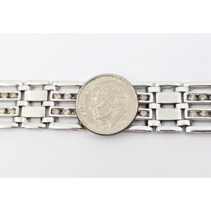 14K White Gold Diamond Custom Link Bracelet