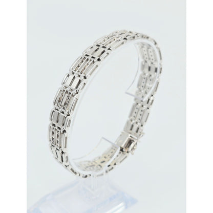 14K White Gold Diamond Custom Link Bracelet