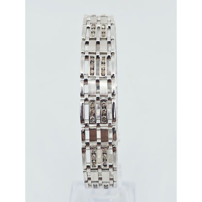 14K White Gold Diamond Custom Link Bracelet