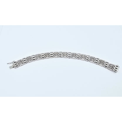 14K White Gold Diamond Custom Link Bracelet