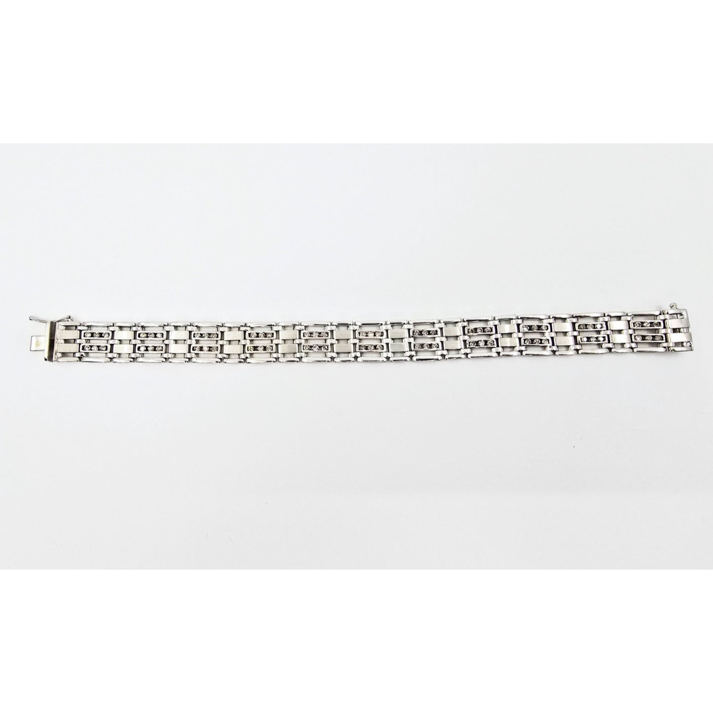 14K White Gold Diamond Custom Link Bracelet