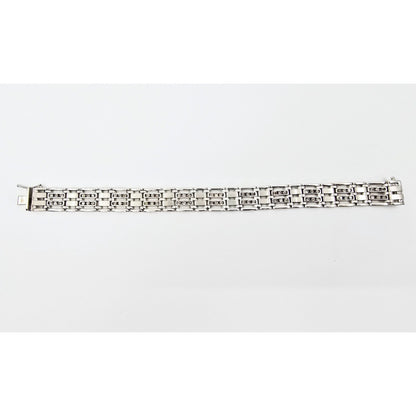 14K White Gold Diamond Custom Link Bracelet