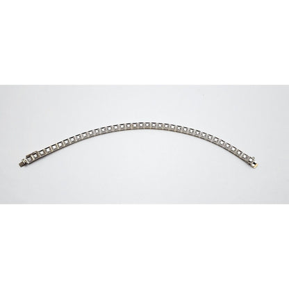 18K White Gold Diamond Tennis Link Bracelet