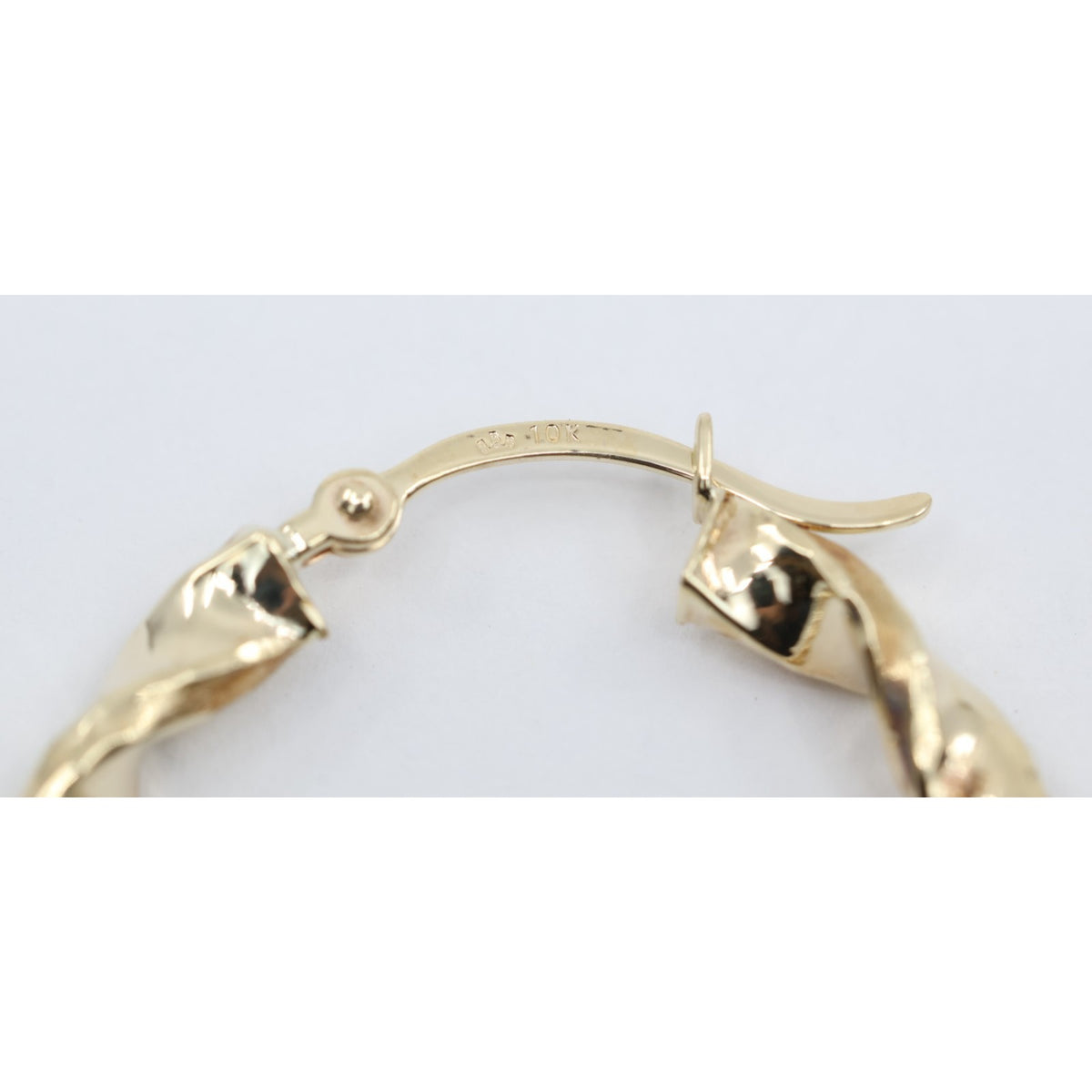 Medium 10K Yellow Gold Hinged Round Spiral Hoop Earrings