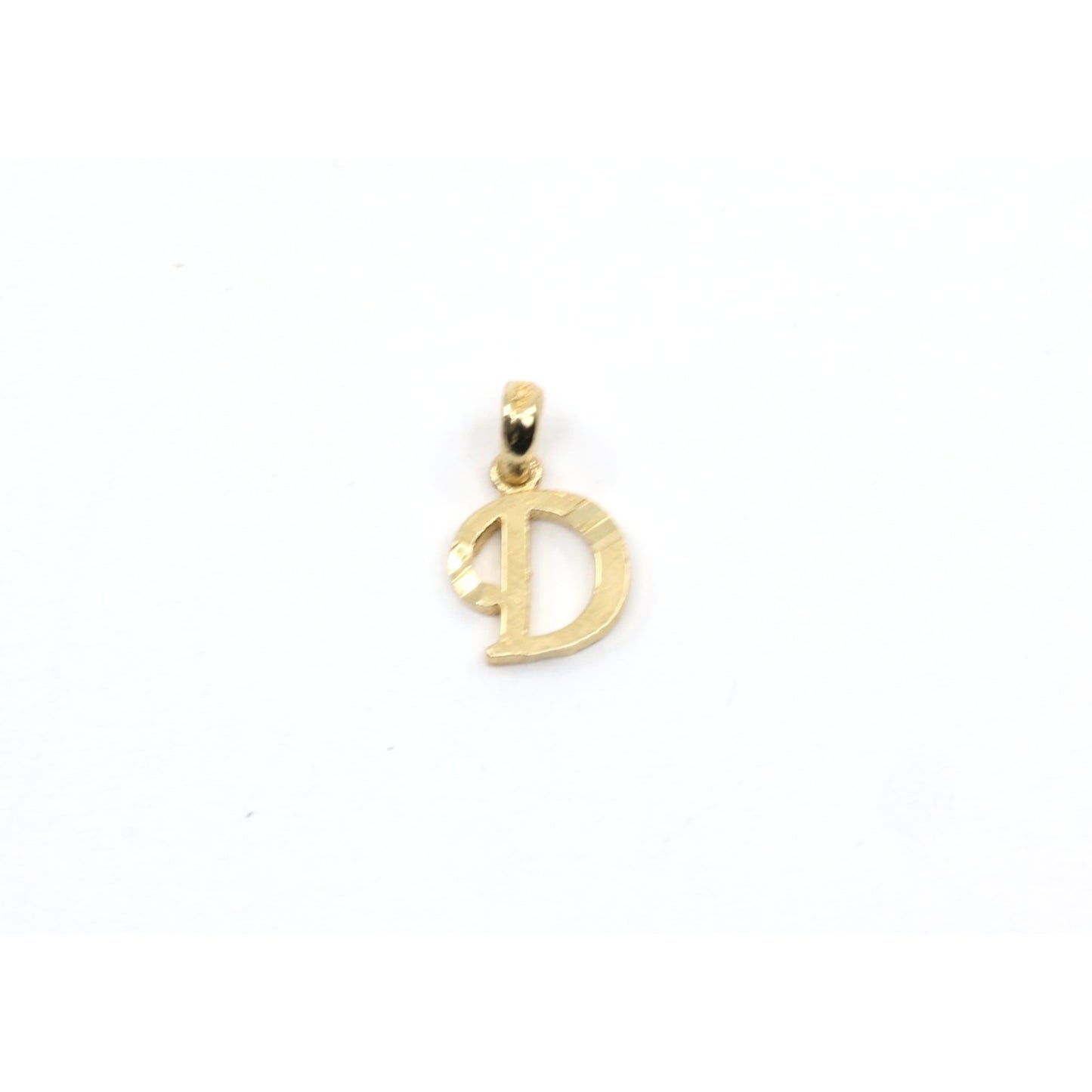10K Yellow Gold Initial Letter " D " Charm Pendant