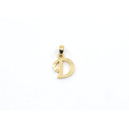 10K Yellow Gold Initial Letter " D " Charm Pendant