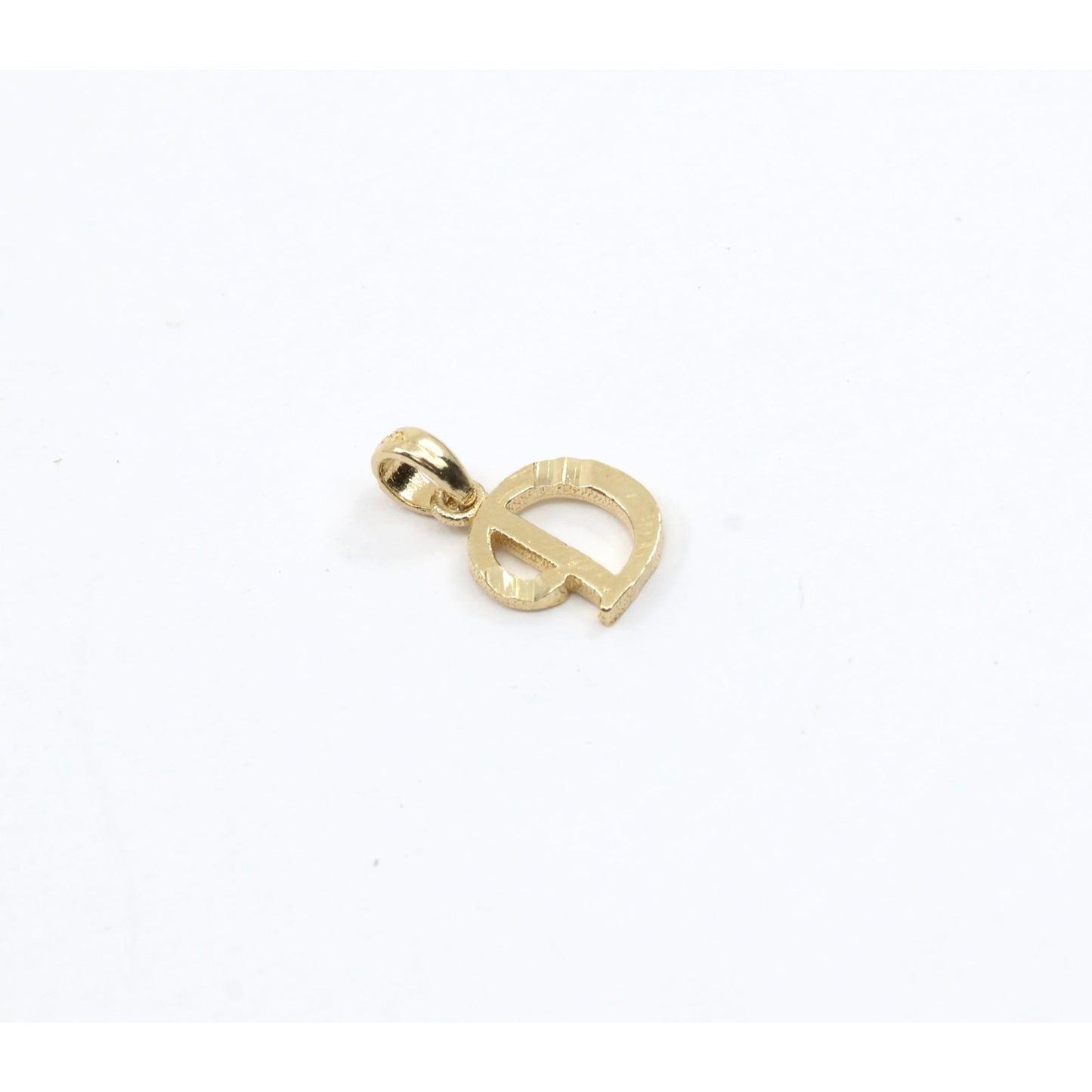 10K Yellow Gold Initial Letter " D " Charm Pendant