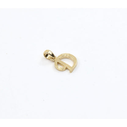 10K Yellow Gold Initial Letter " D " Charm Pendant