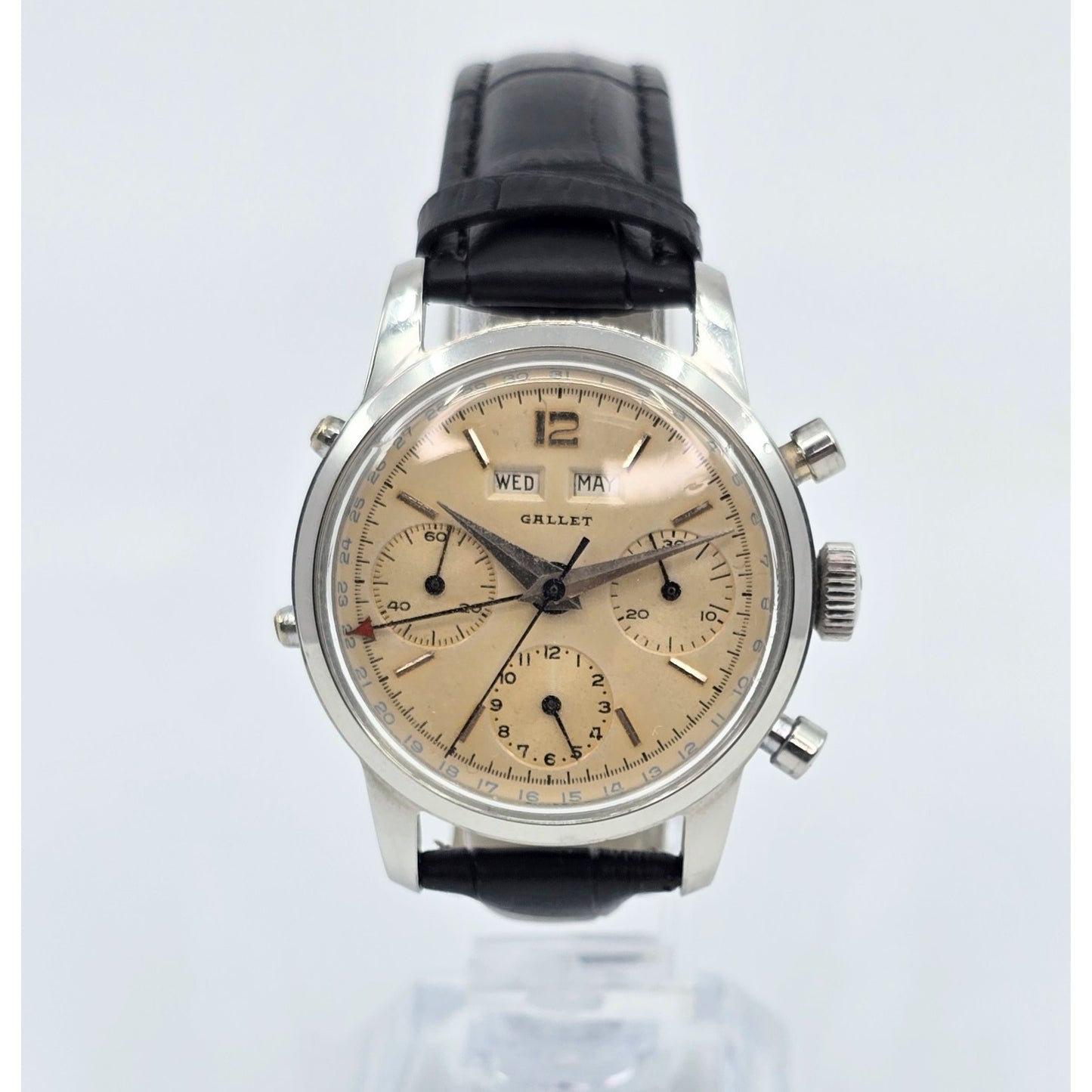 Vintage Gallet Multichron Calendar Chronograph Valjoux 72C Triple Date Ref 998