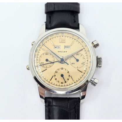 Vintage Gallet Multichron Calendar Chronograph Valjoux 72C Triple Date Ref 998