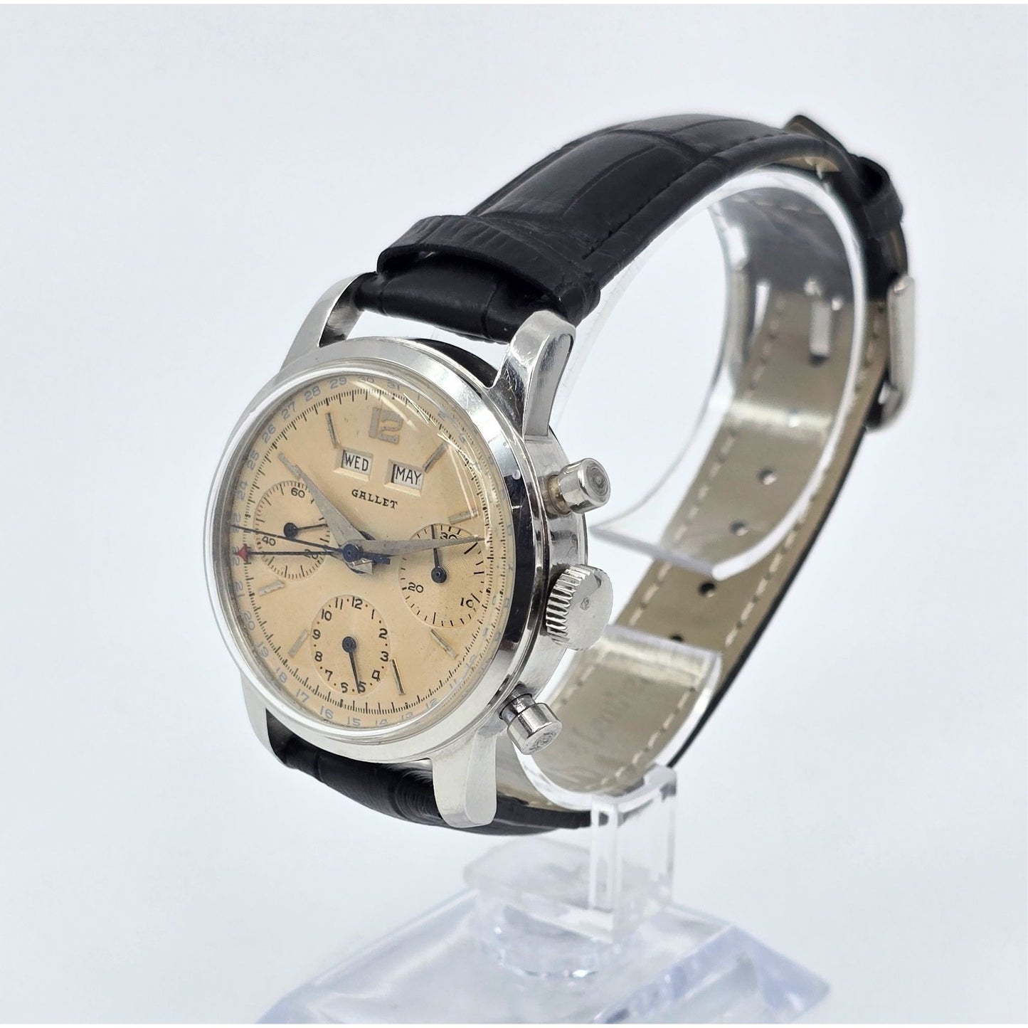 Vintage Gallet Multichron Calendar Chronograph Valjoux 72C Triple Date Ref 998