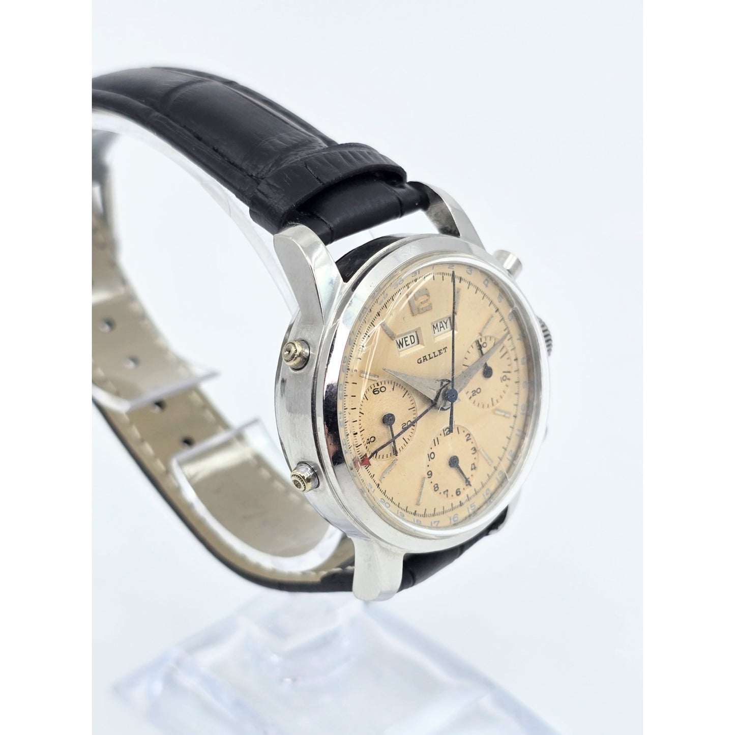 Vintage Gallet Multichron Calendar Chronograph Valjoux 72C Triple Date Ref 998