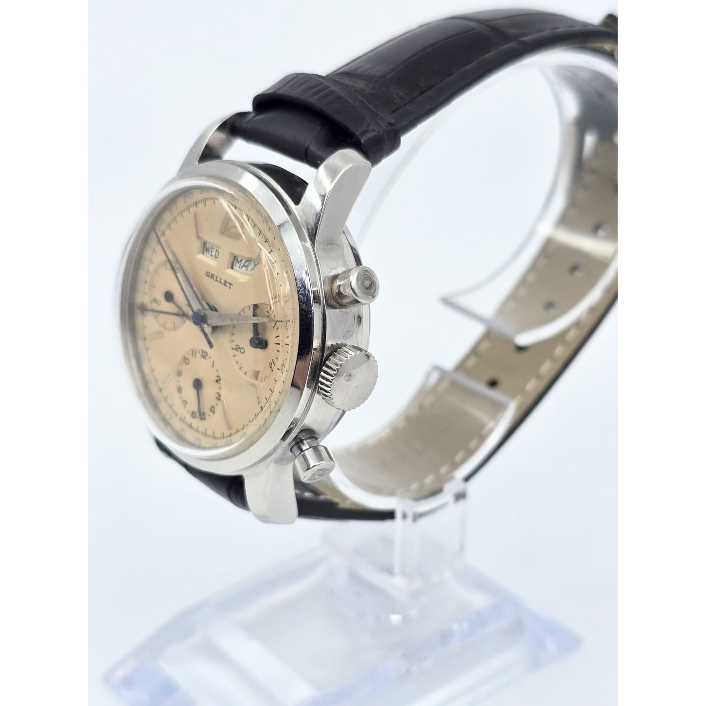 Vintage Gallet Multichron Calendar Chronograph Valjoux 72C Triple Date Ref 998