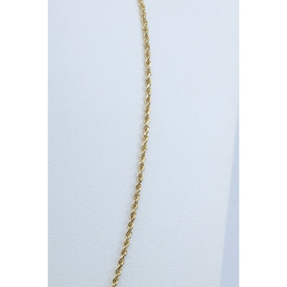 10K Yellow Gold Rope Chain Necklace