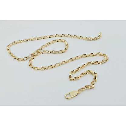 Fancy 12K Yellow Gold Custom Link Chain Necklace