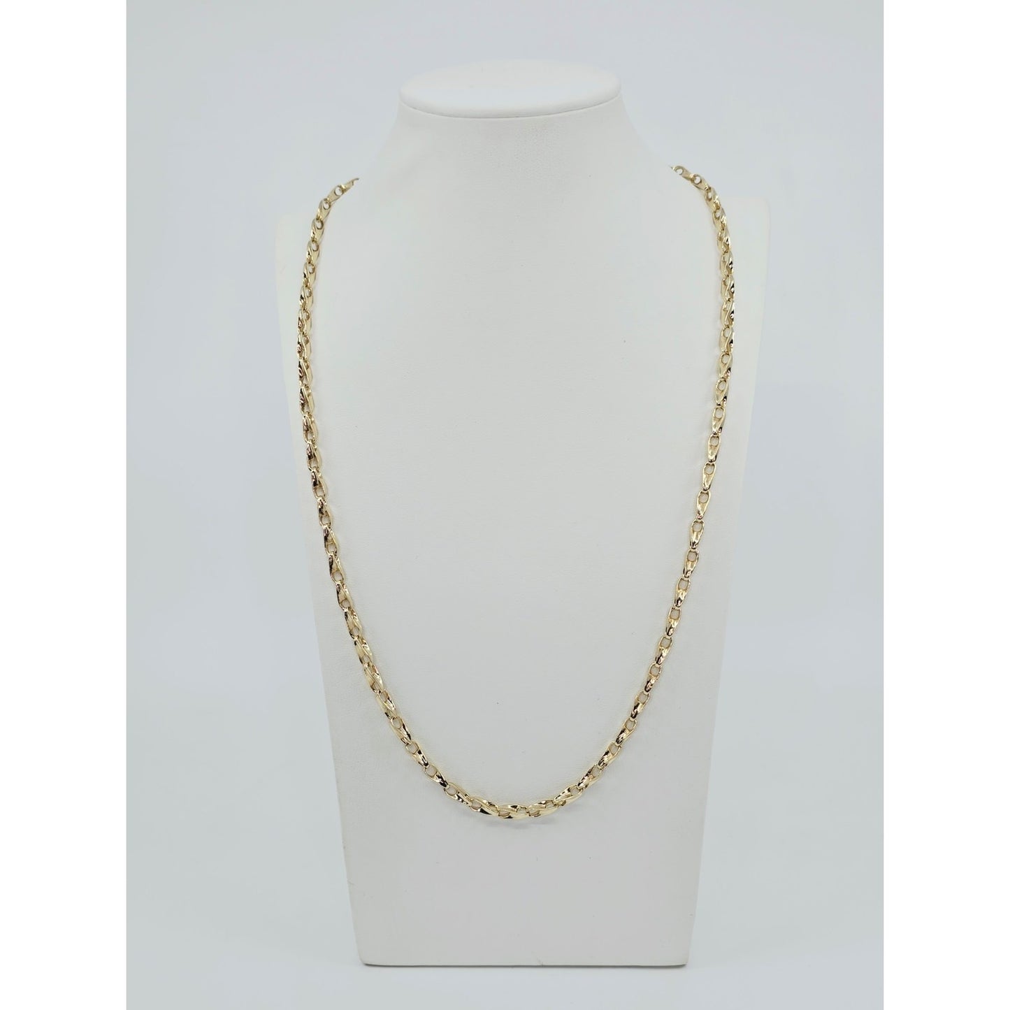 Fancy 12K Yellow Gold Custom Link Chain Necklace