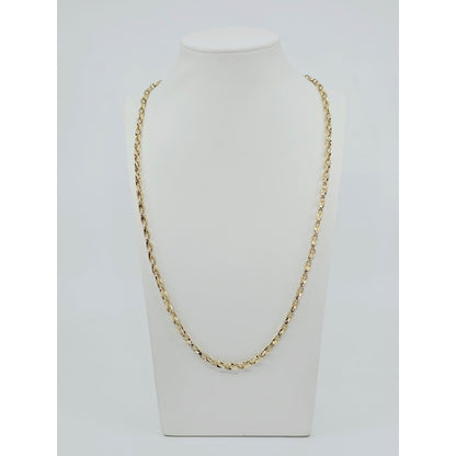 Fancy 12K Yellow Gold Custom Link Chain Necklace