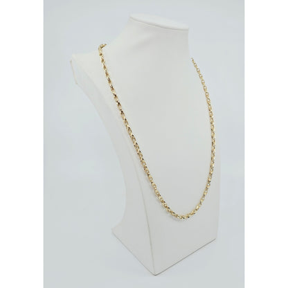 Fancy 12K Yellow Gold Custom Link Chain Necklace