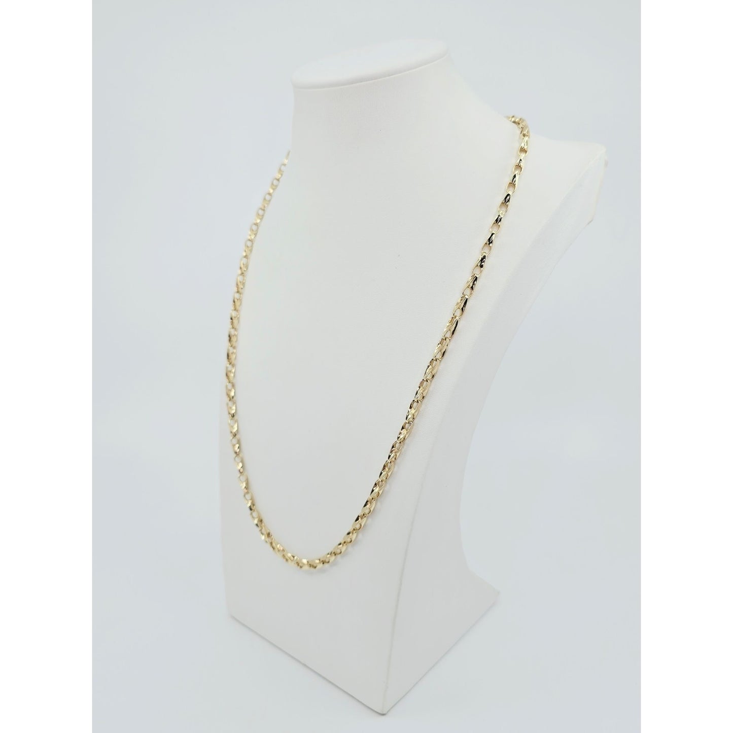 Fancy 12K Yellow Gold Custom Link Chain Necklace